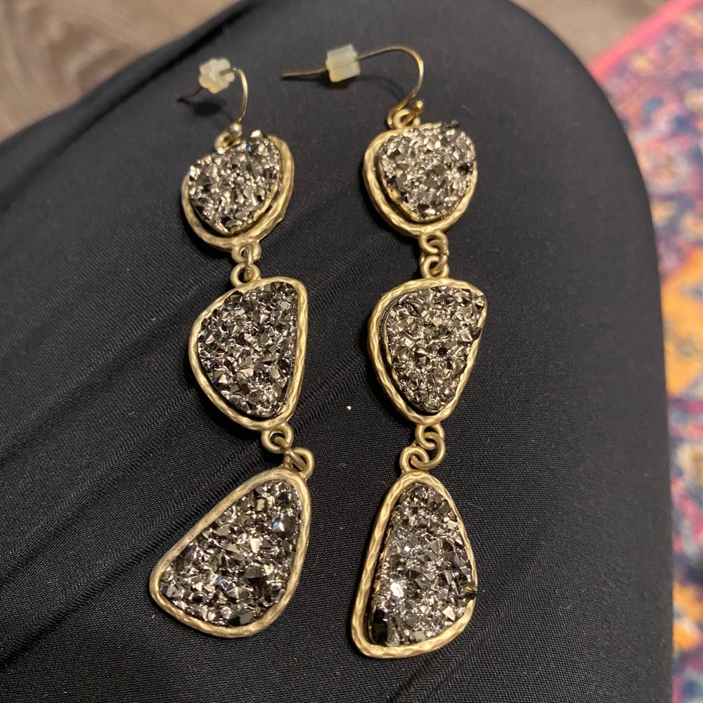 Metallic & Gold Drop Earrings